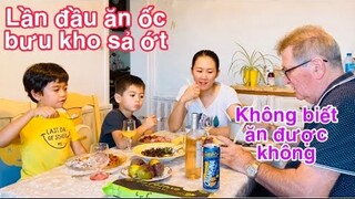 Lần đầu ăn ốc bưu kho sả ớt/phản ứng của chồng/ẩm thực miền tây/Cuộc sống pháp