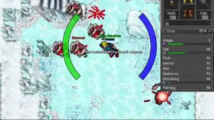 Kina sem arma contra Echo raid de Winter wolf no tibia Global