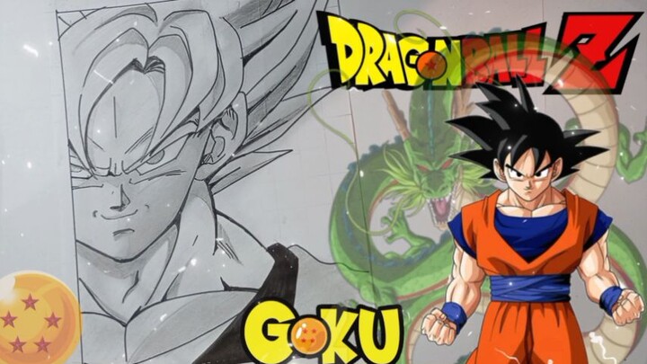 menggambar anime dragonball, son goku