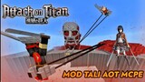 Baru !! Addon Attack On Titan Dengan Mod Kabel Nyata Di MCPE