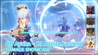 C0 Ayaka (8/8/8 Talents) [R1 Aquila Favonia] Damage Showcase | Genshin Impact