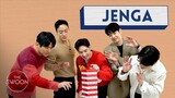 Lee Je-hoon, Ahn Jae-hong, Choi Woo-shik, Park Jeong-min, and Park Hae-soo play Jenga [ENG SUB]