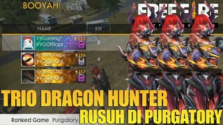 AKSI TRIO BARBAR RUSUHIN WARGA PURGATORY PAKE BUNDLE DRAGON HUNTER - FREE FIRE INDONESIA