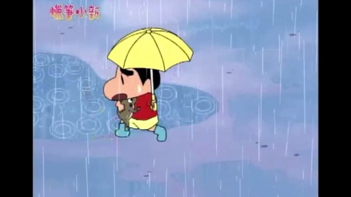 即使自己被雨淋湿也要去救青蛙的新酱