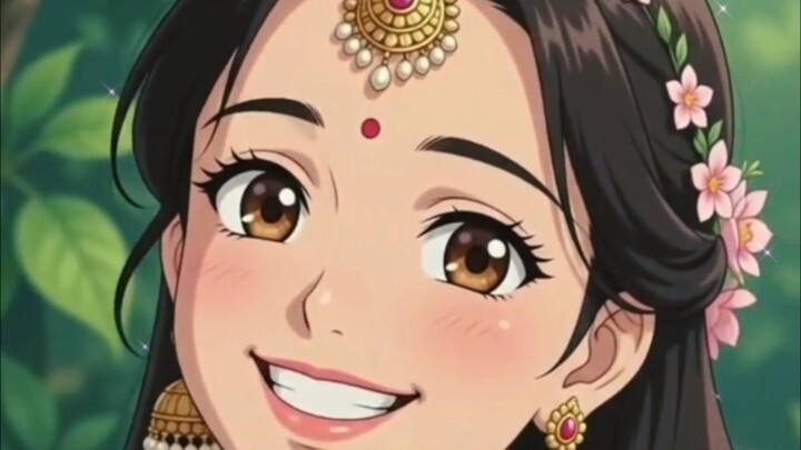 beautiful cartoon girl 💚