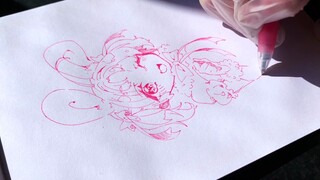 Saya menggambar gadis telinga kelinci dengan pulpen [doodle]