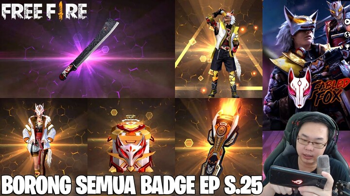 BORONG SEMUA BADGE ELITE PASS SEASON 25 FREE FIRE - TEMA RUBAH KITSUNE!