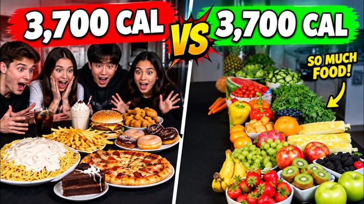 3,700 CAL vs 3,700 CAL 😱 | Food, Fruits & Vegetables Calorie Comparison