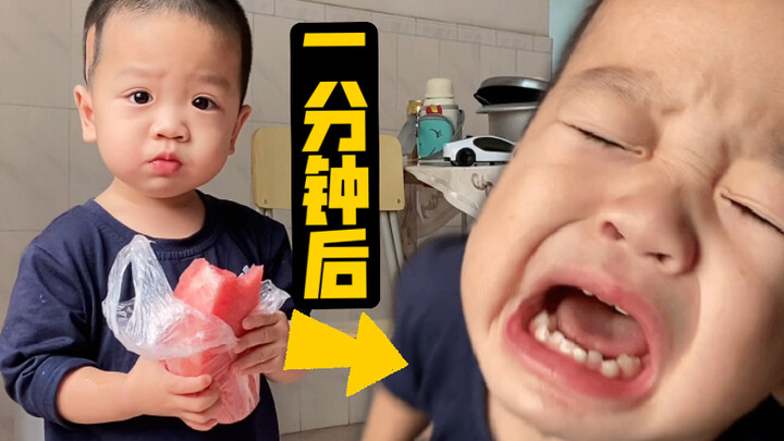 خدعت الطفل بالبطيخ، وحصلت مفاجأة! مش قادر أتوقف عن الضحك هههههههه