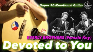 Devoted To You FEMALE Key Everly Brothers Instrumental guitar karaoke cover with lyrics