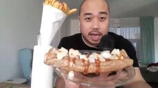 ASMR Flemish Fries & Frikandel Speciaal (Minced Meat Sausage) - Eating Sounds