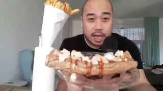 ASMR Flemish Fries &  Frikandel Speciaal (Minced Meat Sausage)  - Eating Sounds