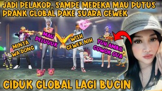 JADI PELAKOR WIK WIK 🤣 GANGGUIN GLOBAL LAGI NGEBUCIN SAMPE MAU PUTUS, PRANK PAKE SUARA PEREMPUAN FF