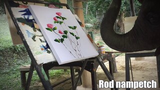 น้ำเพชรวาดรูปแบบสบายๆวาดออกมาอย่างสวยงามเลยลูก...🌷🌹🌺👏👏👏👍