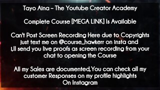 Tayo Aina course - The Youtube Creator Academy download