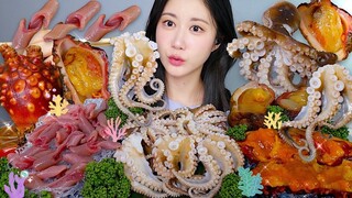 [ONHWA] Suara mengunyah makanan laut mentah! Sosis laut, gurita, nanas laut