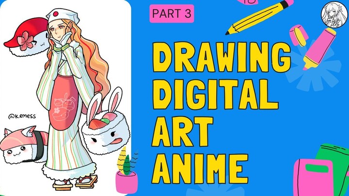 Drawing Anime ARTDIGITAL - Timelapse Drawing Anime Character PART 3