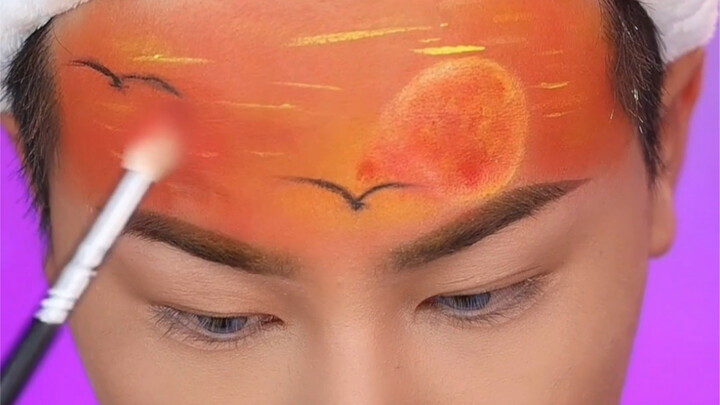 Using paintings by children with autism for makeup, showing care for them and creating art together