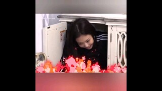 Jennie trying to hide #jennie #blackpink #apartment404