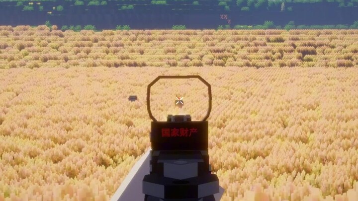 A weak farmer is guarding his wheat 3