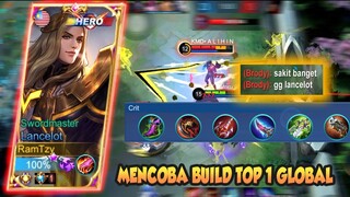 MENCOBA BUILD TOP 1 GLOBAL LANCELOT FULL DAMAGE ENAK GA YA KWKWKW - LANCELOT FASTHAND GAMEPLAY #315