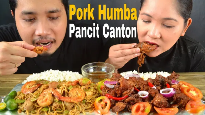 Filipino Food : Pork Humba + Pancit Canton / Mukbang PH / Bioco Food Trip