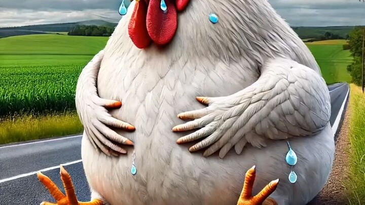 🐔 सड़क पर लेटा मुर्गा और फिर आया Ambulance! 😱😂 | Funny Chicken Video #shorts