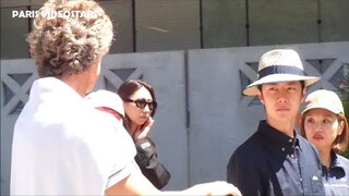 Wang Yibo 王一博 UNIQ @ Paris 7 june 2024 and Champion Gustavo Kuerten during Roland Garros French Open