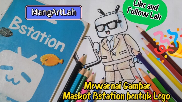 Mewarnai Gambar Maskot Bstation bentuk Lego