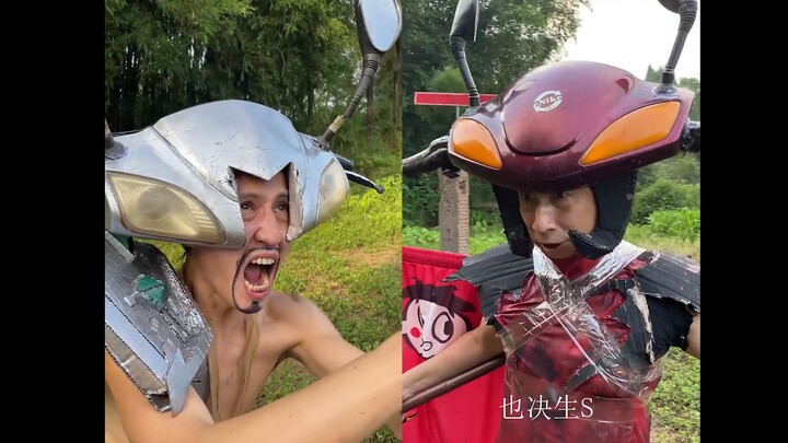 【土味角虫】土味蛮子VS土味剑魔？？这电动车头盔也太秀了吧？？