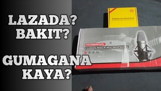 First Time Unboxing Lazada Order |BM-800 AT SOUNDCARD! TAMA KAYA NA ORDER KO?