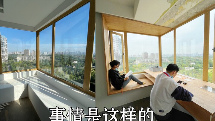 My husband’s bay-window office is truly “special” and super practical…
