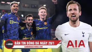 Bản tin Bóng Đá ngày 20/1 | Man United thắng dễ Brentford; Tottenham ngược dòng không tưởng