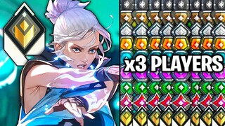 Radiant Rank #9 Jett VS 3 Of Every Rank, until he Loses