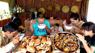 2 Vợ chồng mình bữa nay ăn sang quá, anh nấu BÚN RIÊU BÀO NGƯ cua đồng thiệt ngon | ATCL T267