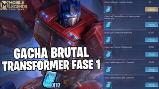 GACHA BRUTAL TRANSFORMERS FASE 1 - SAMPAI DI KASIH 3 SKIN EPIC! MOBILE LEGENDS