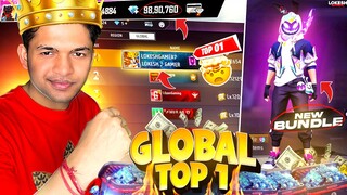 Free Fire Global Top 1 Diamonds King 🤴 RIP 7Lakhs Diamonds 💎