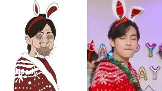 FUNNY BTS BUTTER CHRISTMAS DRAWING MEMES