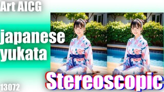 japanese_yukata_13072 #AI #stereoscopic #stereovision #AIart #Art #AIGirls #AILady #浴衣 #yukata