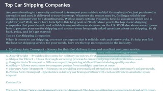 Top Car Shipping Companies