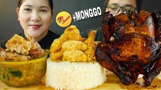 ASMR ONE WHOLE ANDOKS LECHON MANOK + GINISANG BALATONG (MONGGO)  MUKBANG