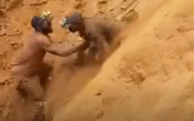 This mine is terrifying—people are risking their lives just to make a living. Human life really is w