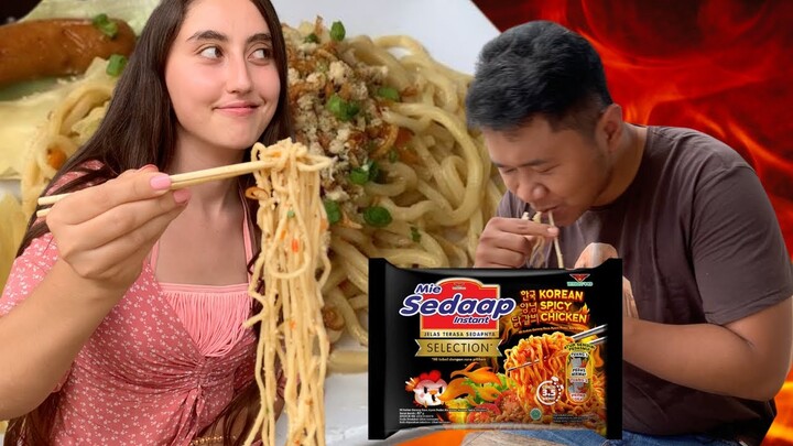 Trying the SPICY noodle in Indonesia 🇮🇩 🥵