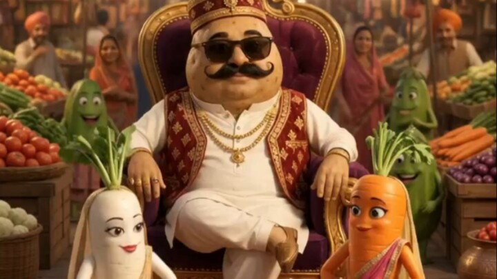 Aloo Da Shahi Mujra 😂🥔💸 | Moli Te Gajar Da Zabardast Dance | Funny Vegetable Cartoon#shorts