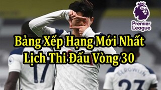 Kết Quả - Bảng Xếp Hạng Ngoại Hạng Anh Mới Nhất - Lịch Thi Đấu Vòng 30