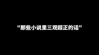 "那些小说里三观超正的话"