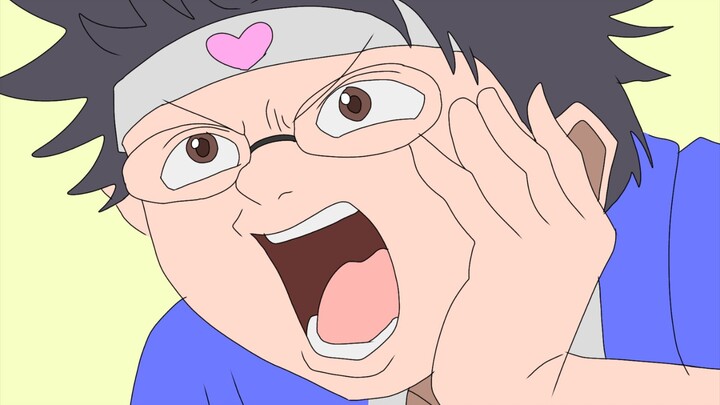 Gambarin shinpachi yg lagi semangatin idolanya di bagian opening
