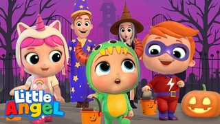 Baby John Learns Trick or Treat | Little Angel Halloween Song | Nursery Rhymes & Kids Songs