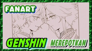 [Genshin, Fanart] Merepotkan, Xiao & Aether