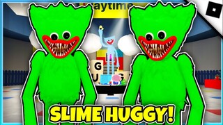 Find The Poppy Playtime Morphs! - How to get SLIME HUGGY BADGE + MORPH (ROBLOX)